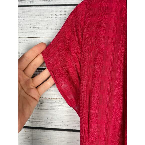L*Space Goa Dress Red Pink XS Maxi Wrap Swim Coverup Resort Beachy Gauzy Coastal - Picture 12 of 12